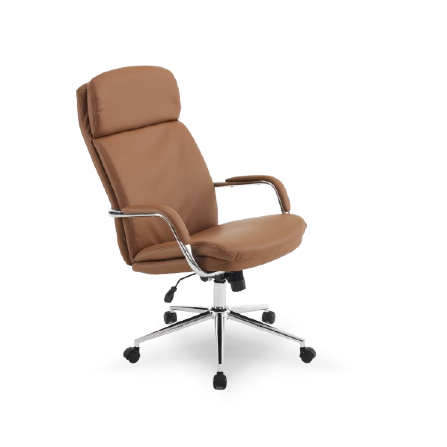 Bella Executive Office Chair – High Back Leather Chair with Padded Armrests & Chrome Base | Comfortable Swivel Chair for Office & Work-from-Home