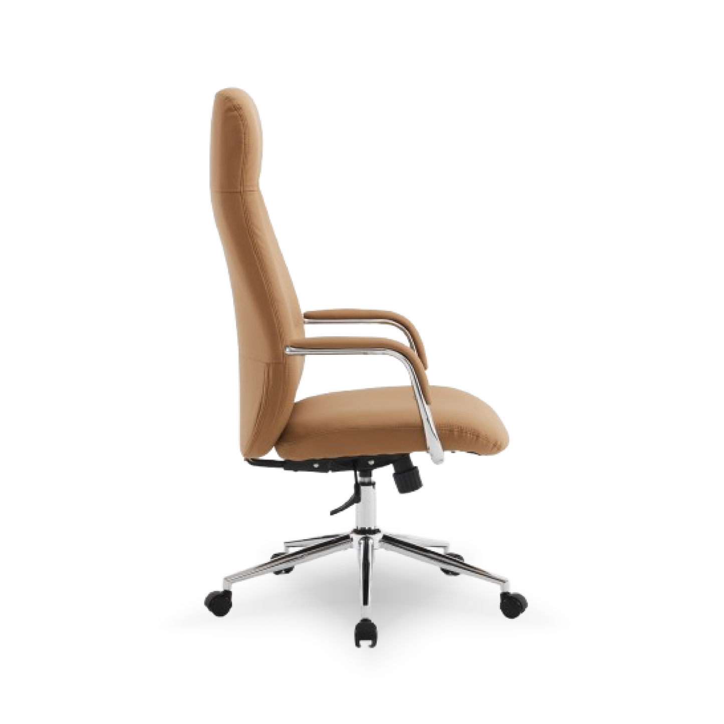 Discovery Premium Boss Chair | Minimal Scandinavian Design | Ergonomic Faux Leather Executive Office Chair with Cushioned Seat | Chrome Finish | High Back