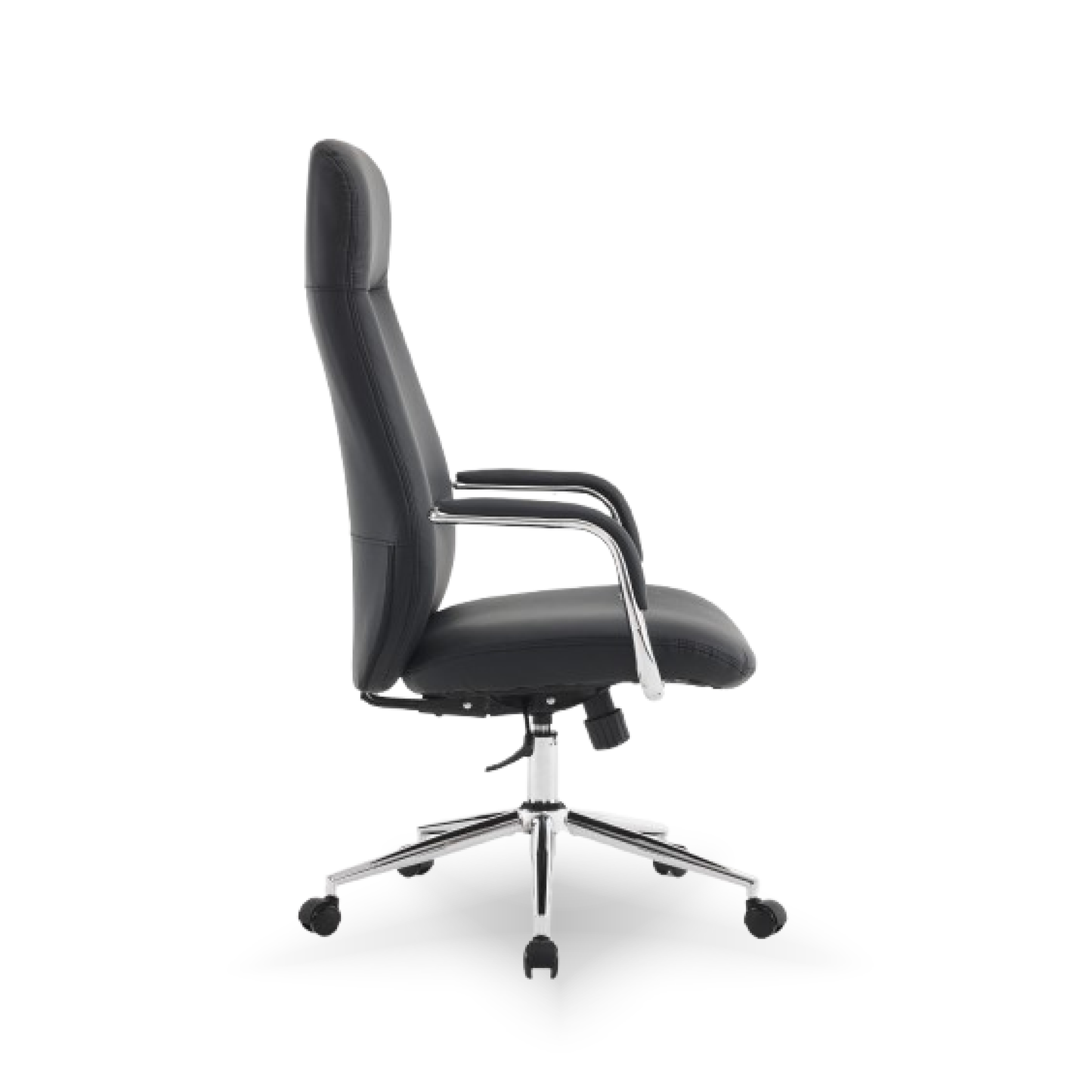 Discovery Premium Boss Chair | Minimal Scandinavian Design | Ergonomic Faux Leather Executive Office Chair with Cushioned Seat | Chrome Finish | High Back