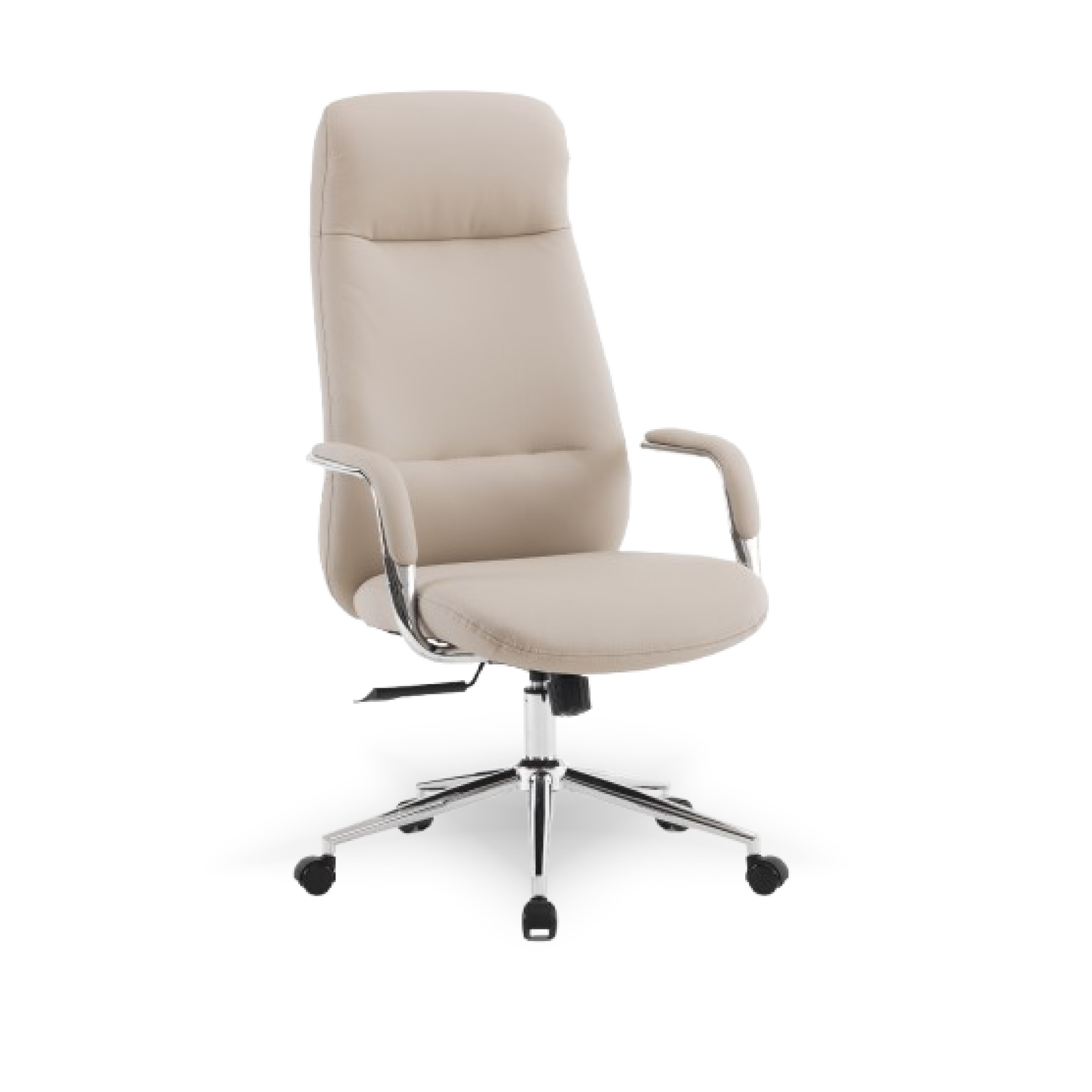 Discovery Premium Boss Chair | Minimal Scandinavian Design | Ergonomic Faux Leather Executive Office Chair with Cushioned Seat | Chrome Finish | High Back