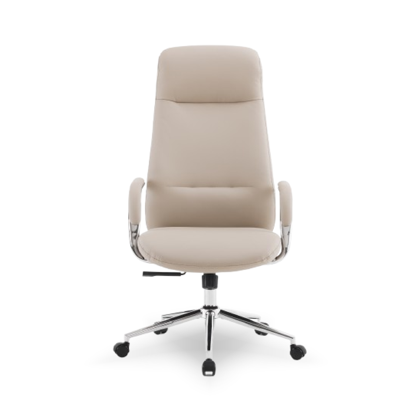 Discovery Premium Boss Chair | Minimal Scandinavian Design | Ergonomic Faux Leather Executive Office Chair with Cushioned Seat | Chrome Finish | High Back