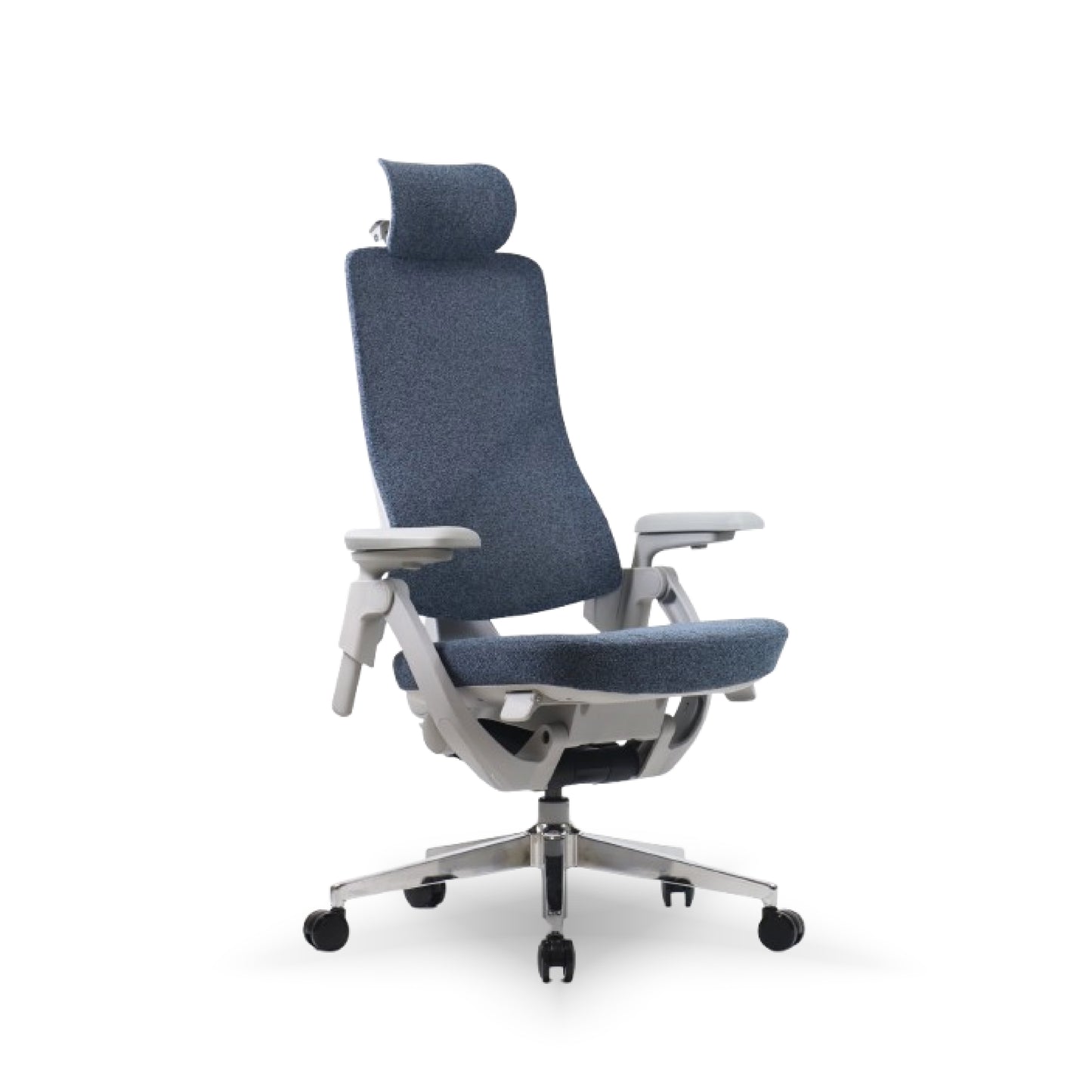 Gravity Ergonomic Executive Chair – High Back Office Chair with Cushioned Support, Adjustable Armrests, Headrest & Seat Tilt | Premium Fabric Finish with Aluminum Base