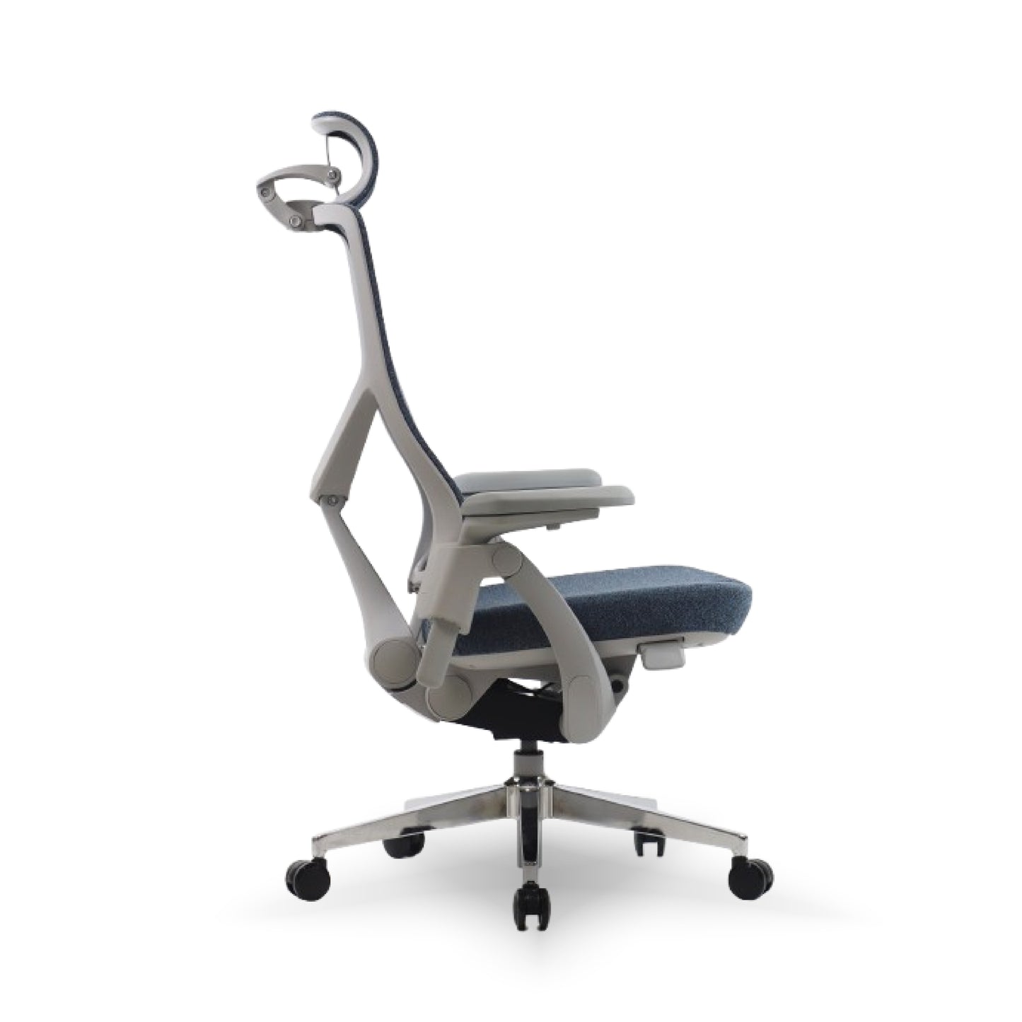 Gravity Ergonomic Executive Chair – High Back Office Chair with Cushioned Support, Adjustable Armrests, Headrest & Seat Tilt | Premium Fabric Finish with Aluminum Base