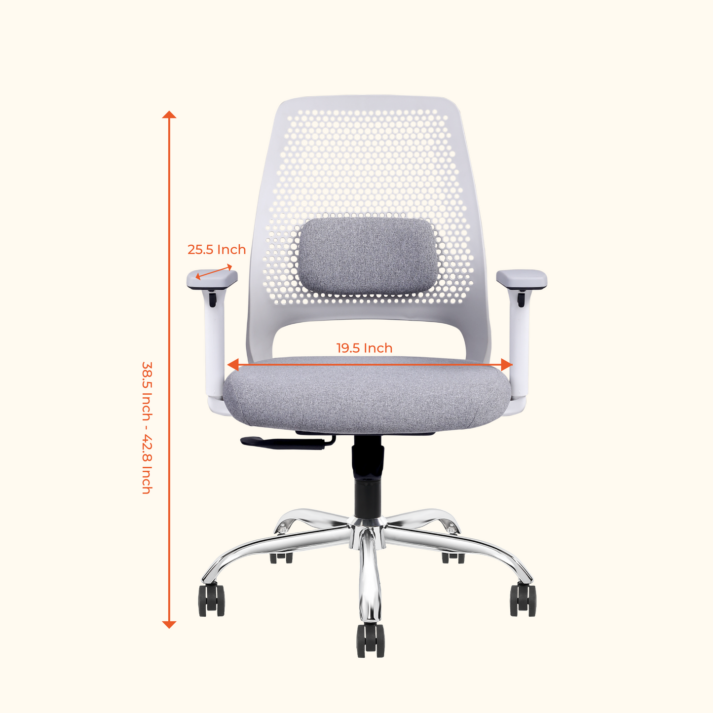 Hive Max Ergonomic Office Chair – Premium Ventilated Back, Adjustable Lumbar Support, and Chrome Base | Executive Comfort Redefined