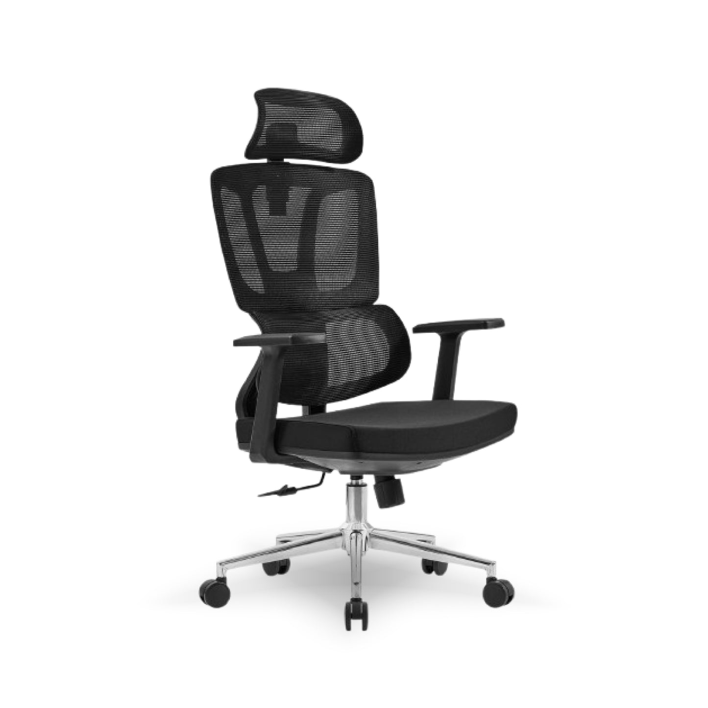 121 H/B Benz Ergonomic Mesh Office Chair – High Back with Adjustable Lumbar, Headrest & Armrests | Breathable Mesh Back, Chrome Base & Smooth Tilt Lock | Ideal for Long Working Hours