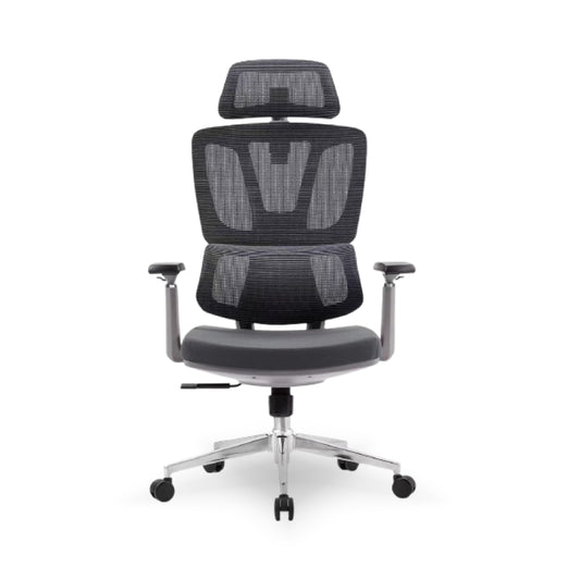 121 H/B Benz Ergonomic Mesh Office Chair – High Back with Adjustable Lumbar, Headrest & Armrests | Breathable Mesh Back, Chrome Base & Smooth Tilt Lock | Ideal for Long Working Hours