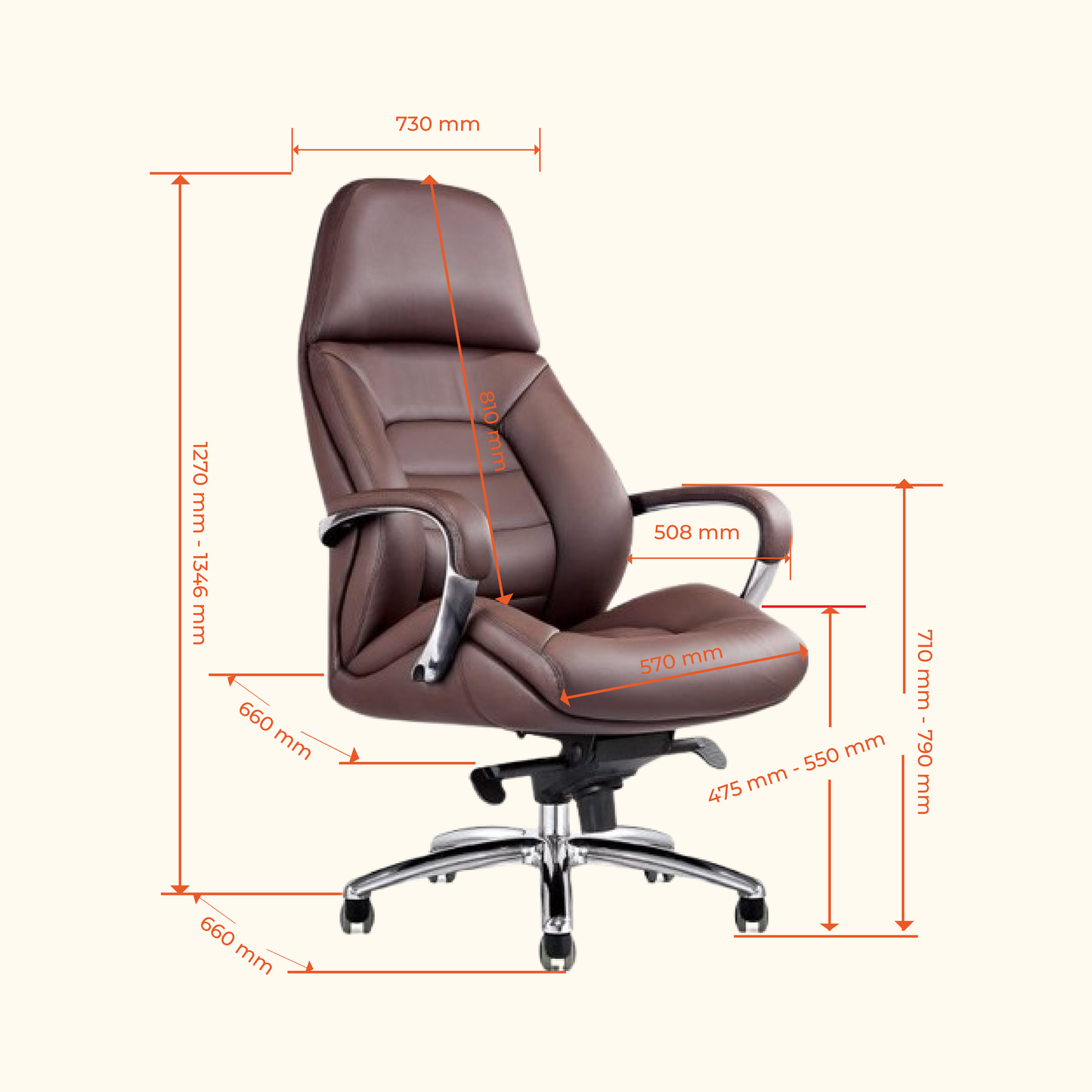 Comfy High Back | Half Leatherette Back | 5 Star Strong Aluminium Base  | Boss Chair | Executive Chair | Directors & MD Chairs